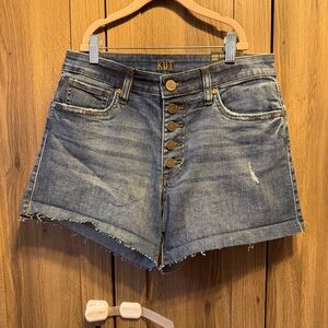 NWT KUT FROM THE KLOTH Tarun High Rise Button Fly Cuffed Short Size 6